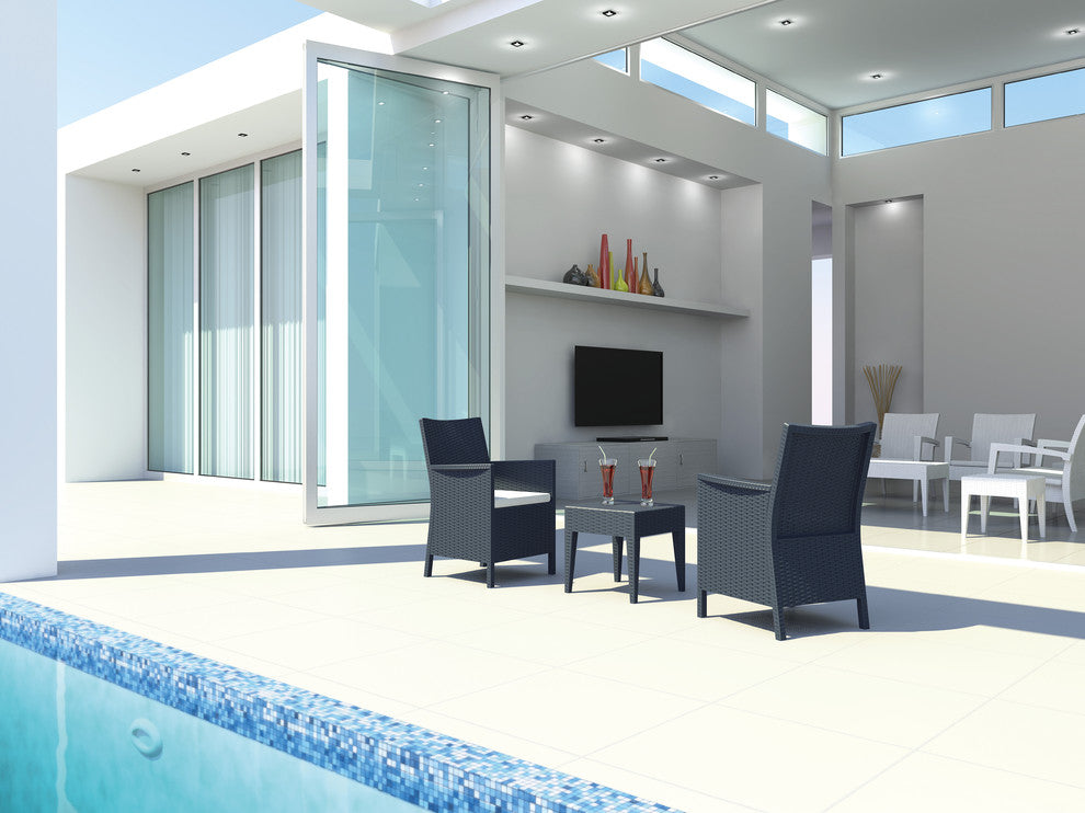 Miami Square Resin Side Table, Dark Gray