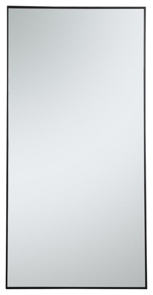 Elegant Decor Eternity 72" x 36" Contemporary Metal Frame Mirror in Black
