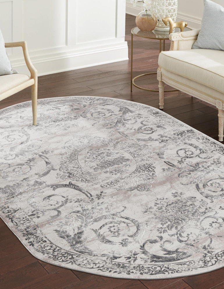 Unique Loom Diana Finsbury Rug, Beige, 5'3"x5'3" Octagon