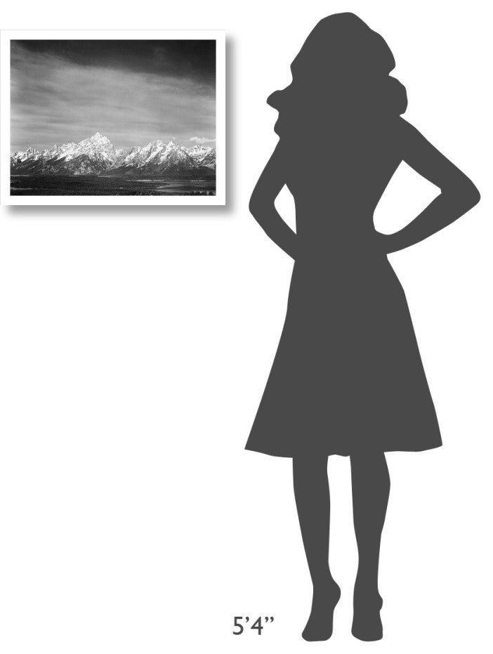 "Tetons from Signal Mountain, Grand Teton, 1941" Paper Art, 24"x19"
