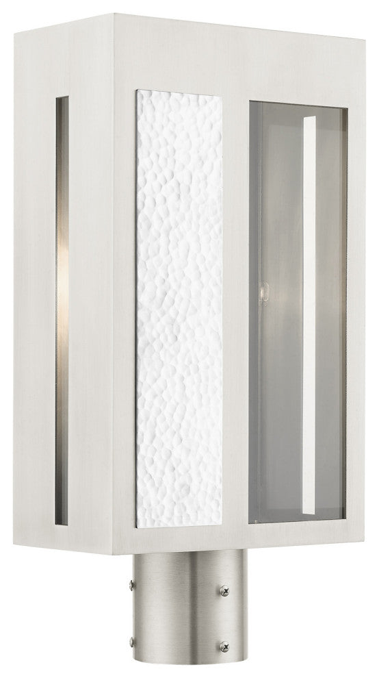 Brushed Nickel Contemporary, Nautical, Sophisticated Outdoor Post Top Lantern