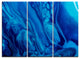 "Dark Blue Abstract Acrylic Paint Mix" Art on Canvas, 3 Panels, 36"x28"