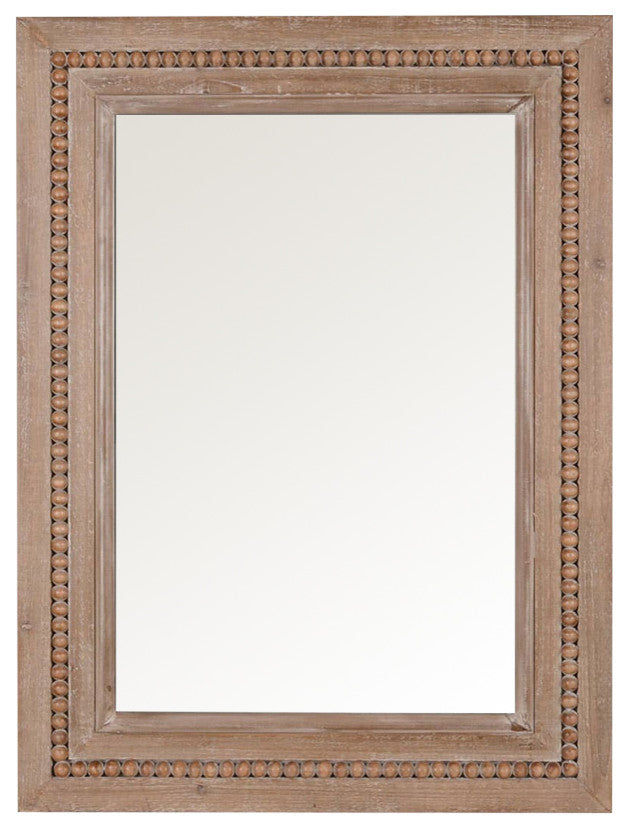 Square Accent Wooden Wall Mirror