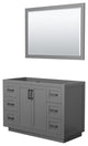 48" Single Bathroom Vanity, Dark Gray, No Countertop, Black Trim, 46" Mirror