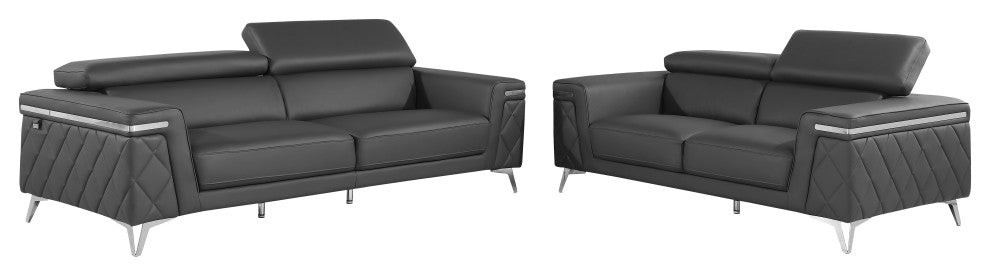 Mia Top Grain Italian Leather  2PC Set