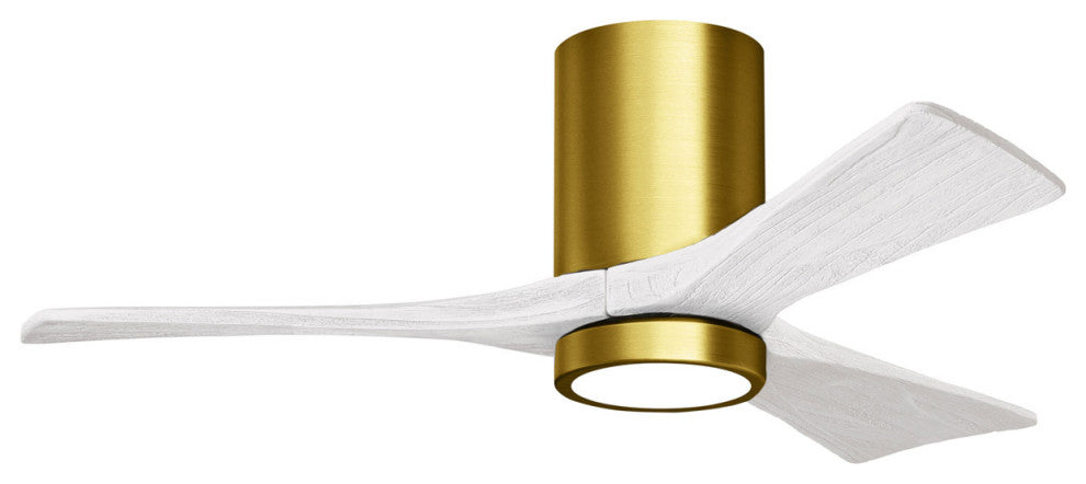 Matthews Fan Irene-3HLK With Lighting Kit, Brushed Brass, 42", Matte White