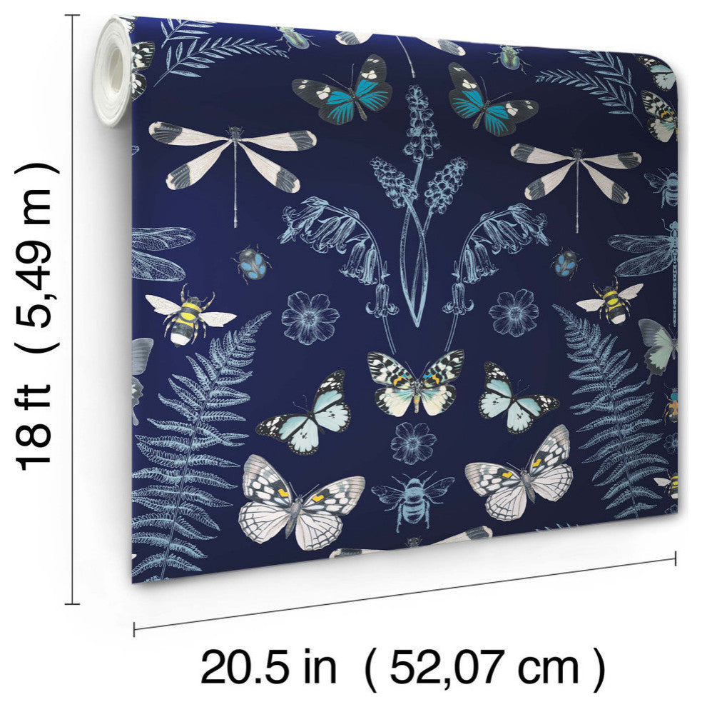Hidden Treasures Blue Peel and Stick Wallpaper