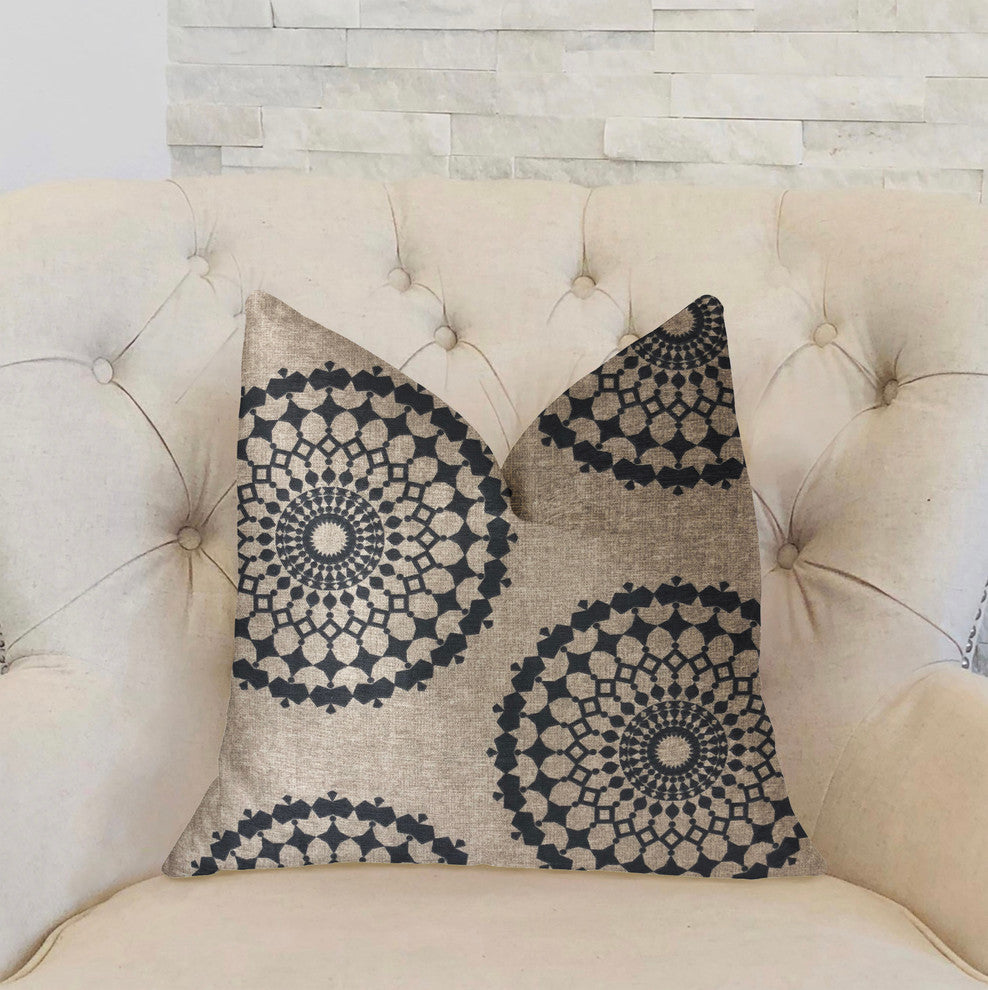Cascade Gold, Green and Beige Luxury Throw Pillow, 20"x36" King