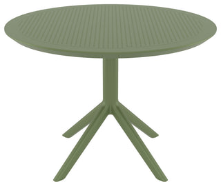 Sky Round Dining Table 42" Black, Olive Green
