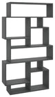 Modern Bookcase, Geometric Design With 10 Asymmetrical Open Shelves, Anthracite