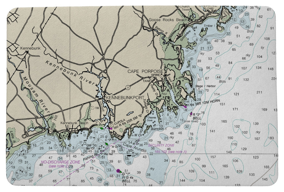 Betsy Drake Kennebunckport, ME Nautical Map Door Mat Small