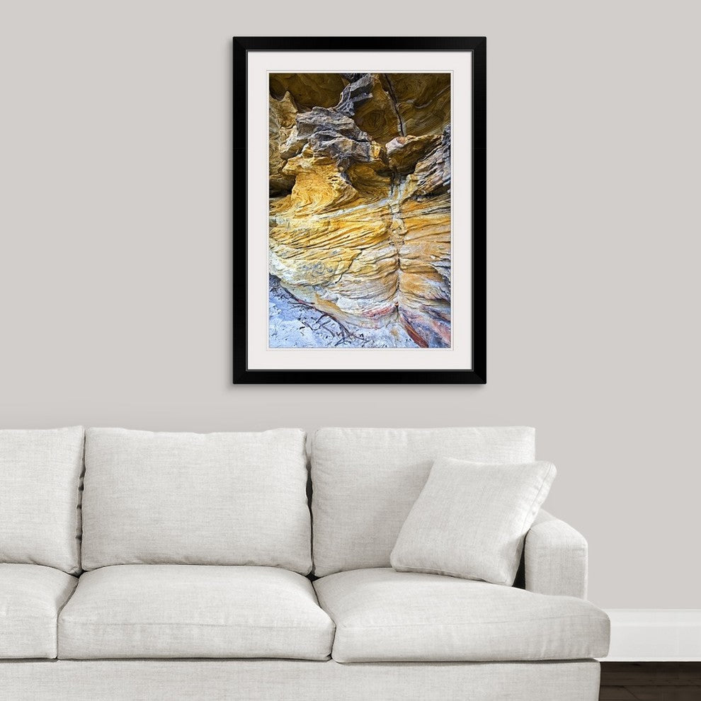 "Coningham Cliffs" Black Framed Art Print, 28"x38"x1"