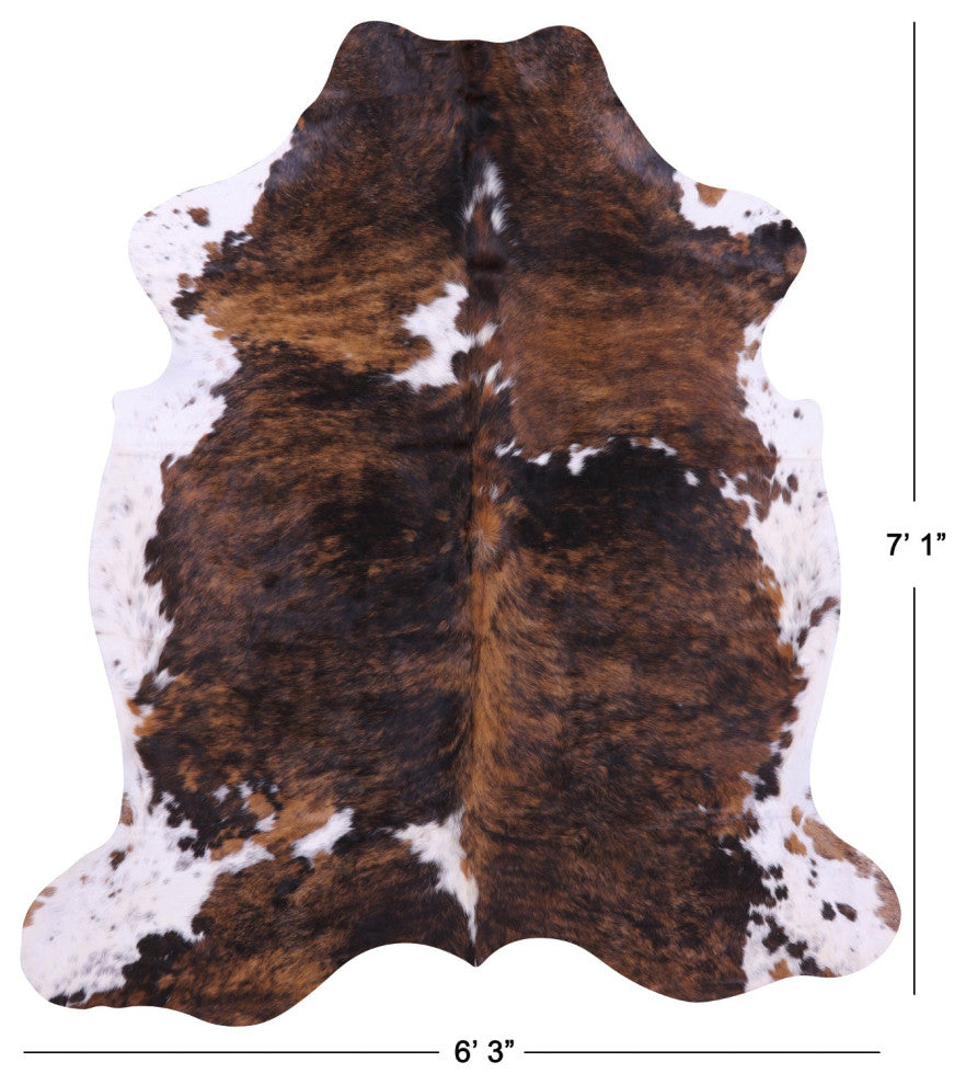 7' 1" X 6' 3" Brindle Natural Cowhide Rug C2243