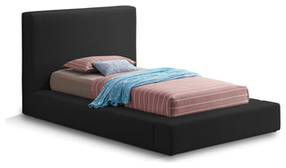 Terra Boucle Fabric Upholstered Bed, Black, Twin