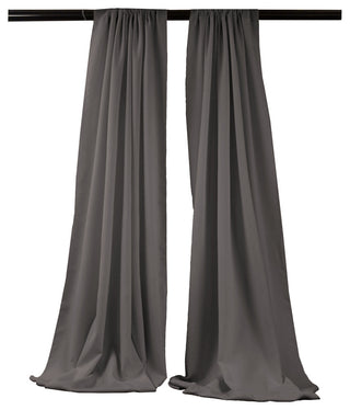 LA Linen Polyester Poplin Backdrop Drape 96"x58", 2 Pack, Charcoal