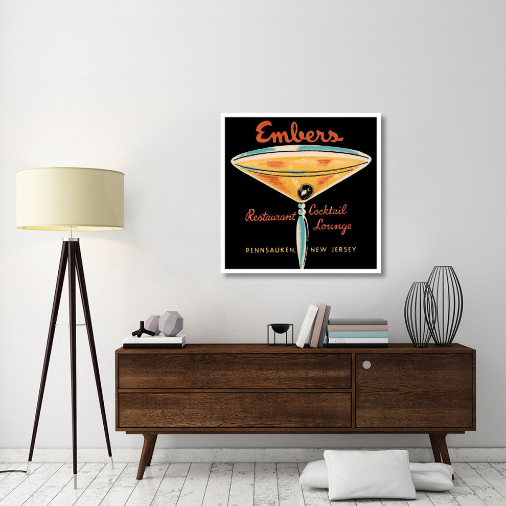 "Embers Restaurant Cocktail Lounge" Paper Print by Vintage Booze Labels, 38"x38"