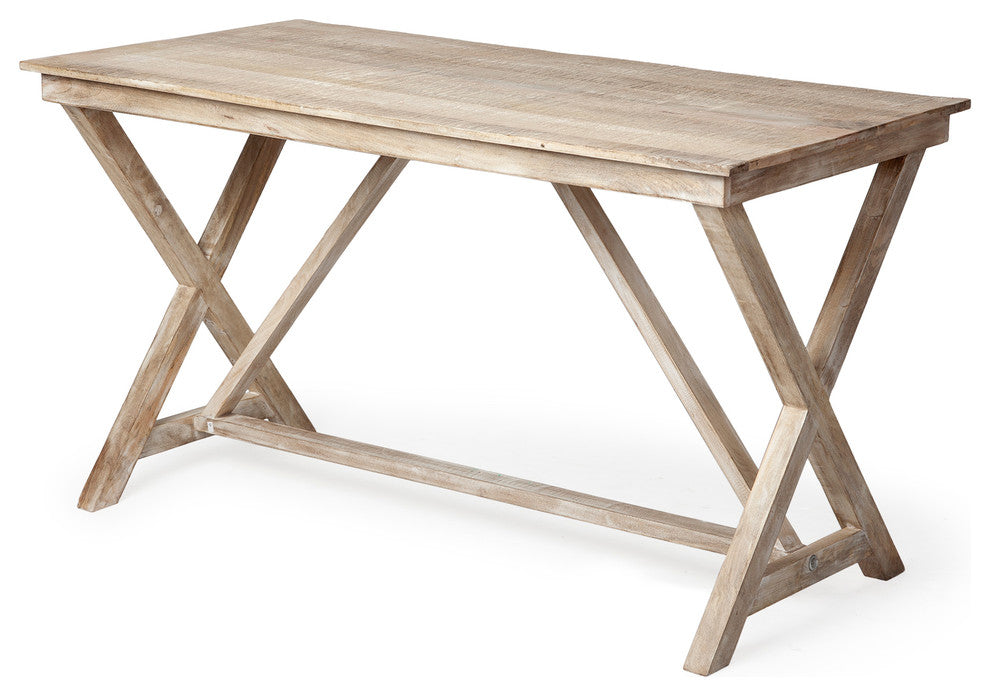 Tracy 54L x 28W Natural X Frame Wood Office Desk