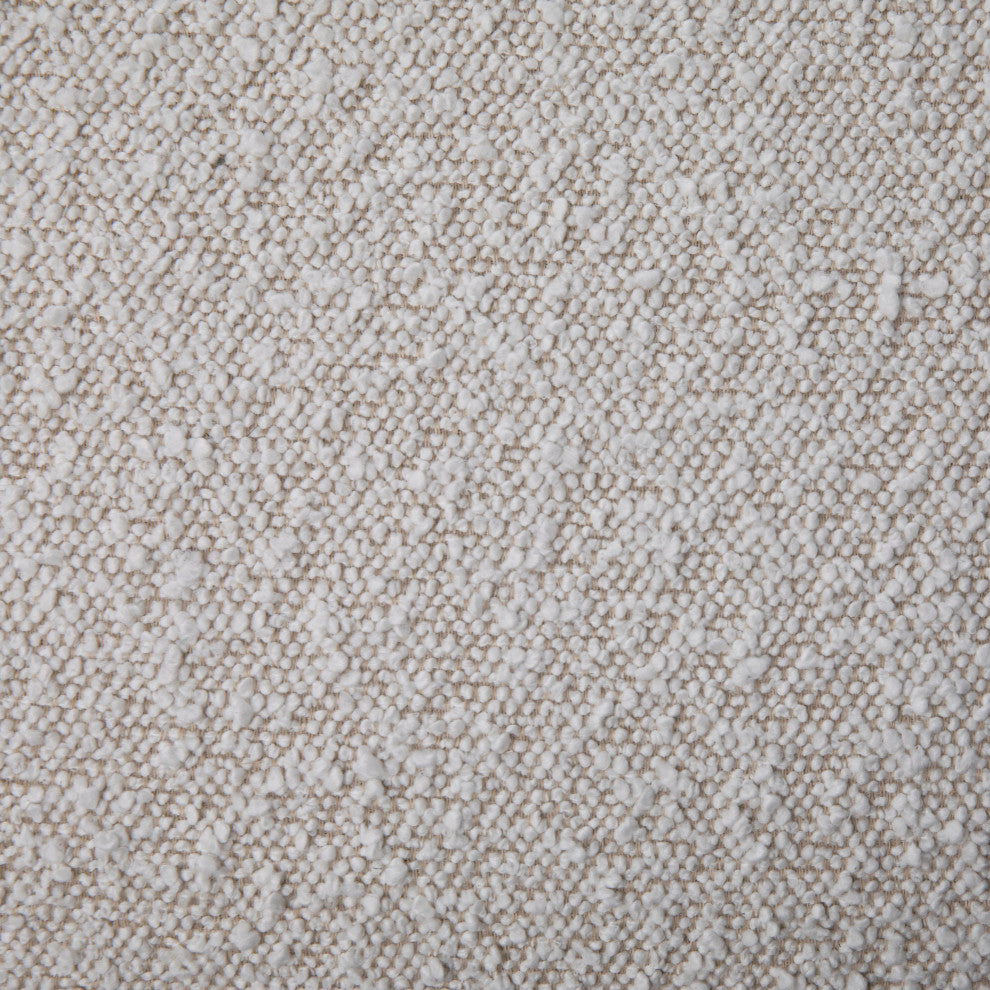 Shawn Boucle Round Bench With Round Half-Bezel Foot, Off-White