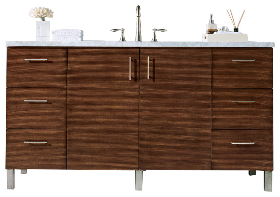 James Martin 850-V60S-AWT-3AF 60" Single Vanity with 3 CM Solid Surface Top