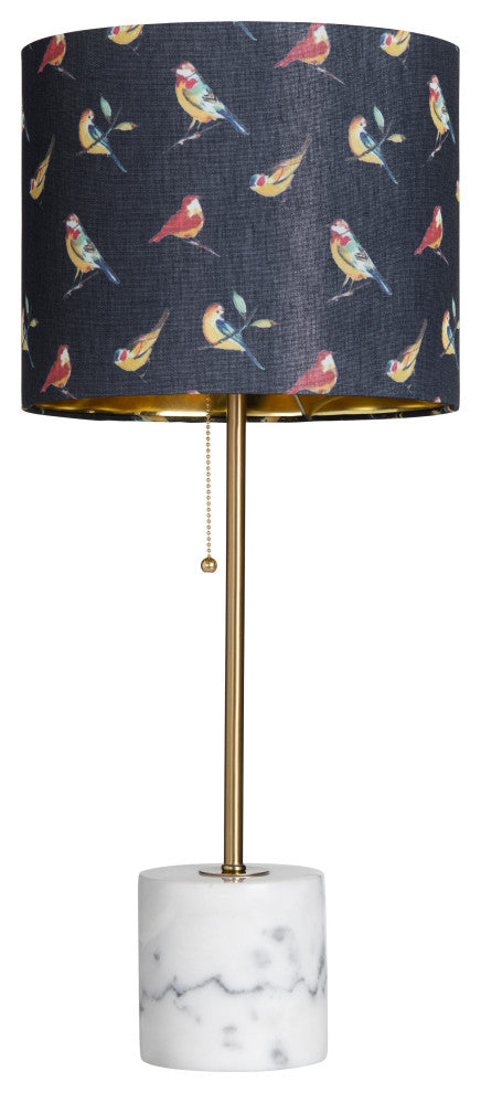Isla Marble Base Lamp With Bird Shade