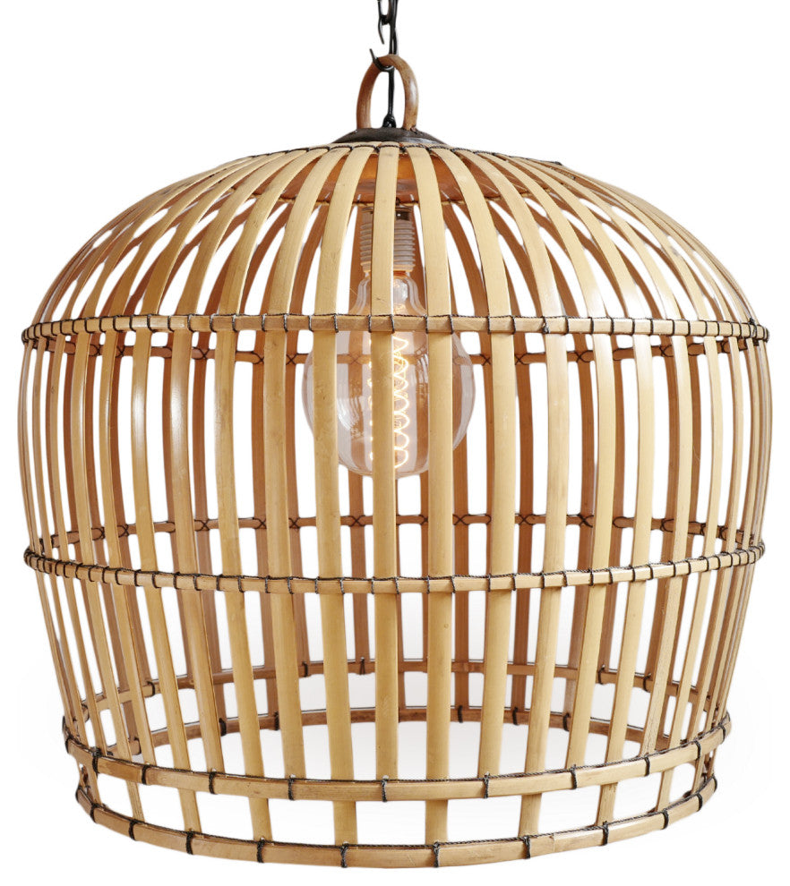 Bamboo Strip Cage Pendant Light