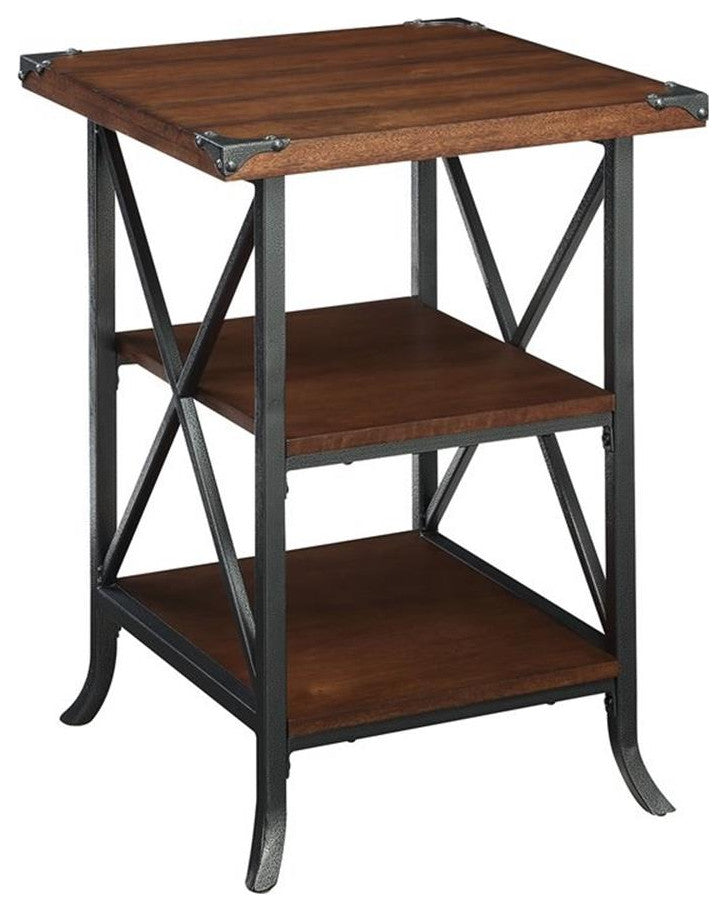 Convenience Concepts Brookline End Table in Dark Walnut Wood Finish