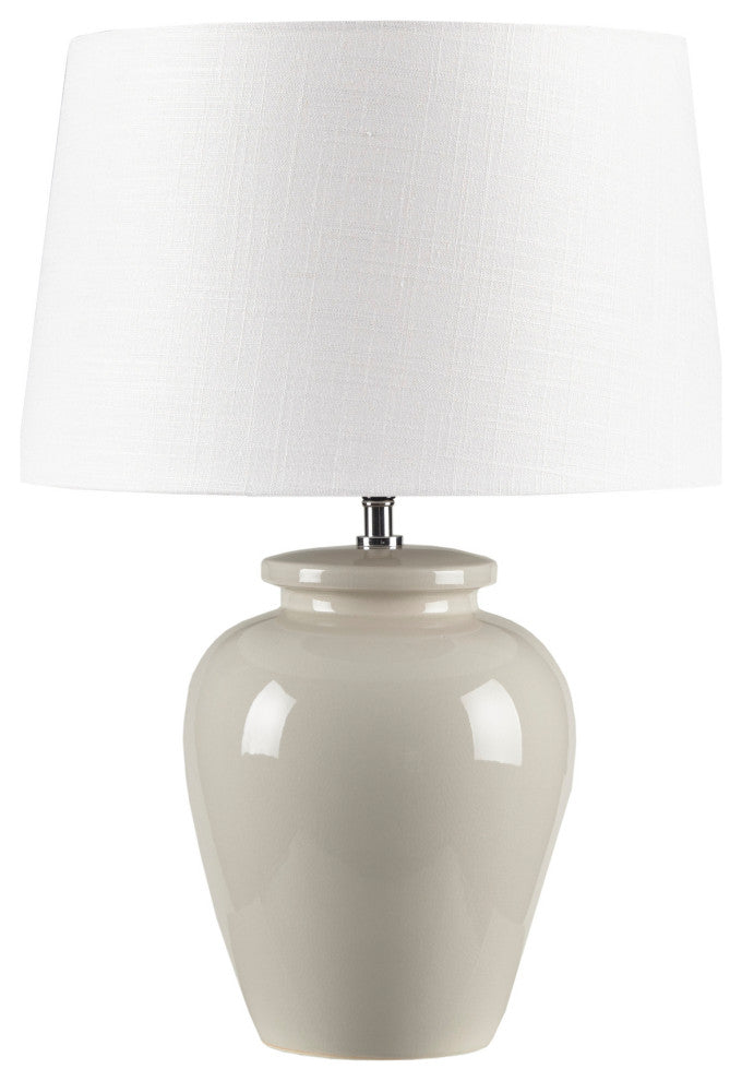 INK+IVY Anzio Vase Shape Ceramic Table Lamp, Cream