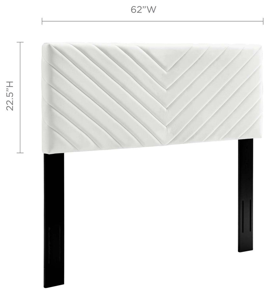 Alyson Angular Channel Tufted Performance Velvet Full / Queen Headboard - White