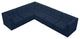Relax Velvet Upholstered 6-Piece L-Shaped Modular Sectional, Navy