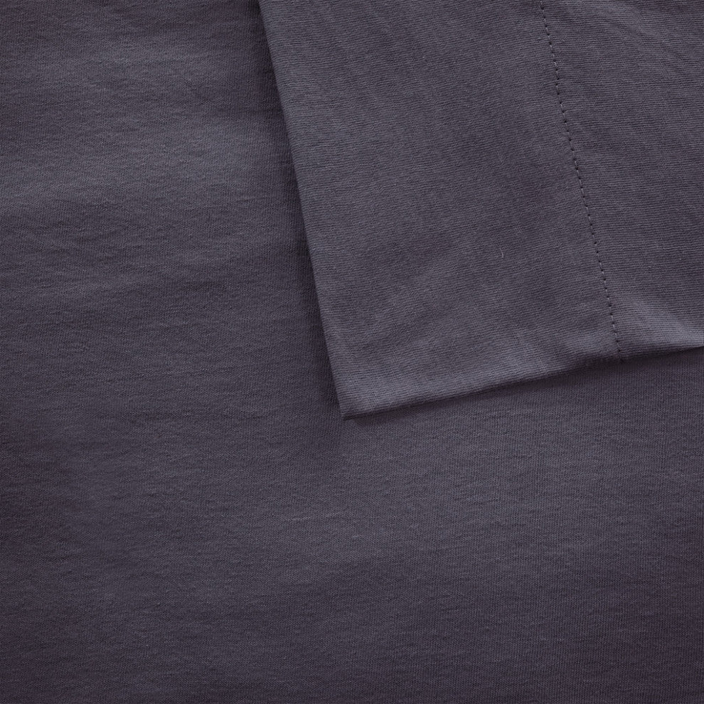 Intelligent Design Cotton Blend Jersey Knit All Season Sheet Set, Dark Grey