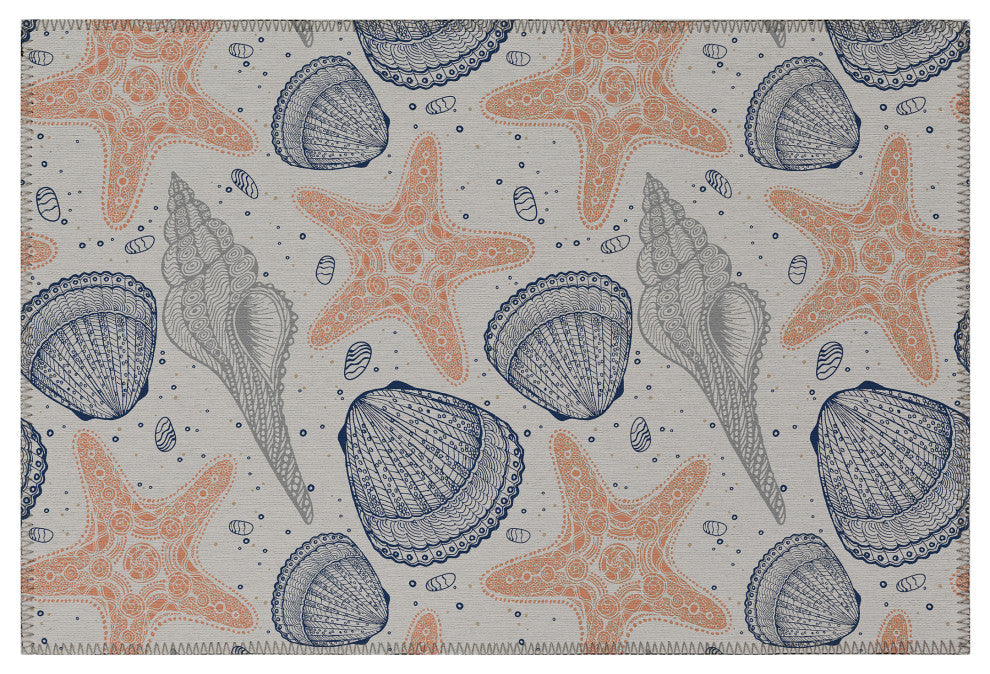 Indoor/Outdoor Seabreeze SZ4 Flax Machine Washable 1'8" x 2'6" Rug