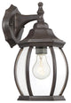 1-Light Outdoor Wall Lantern, Black, Rustic Bronze