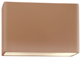 Ambiance Really Big Wide Rectangle Wall Sconce, Closed Top, Adobe, Standard