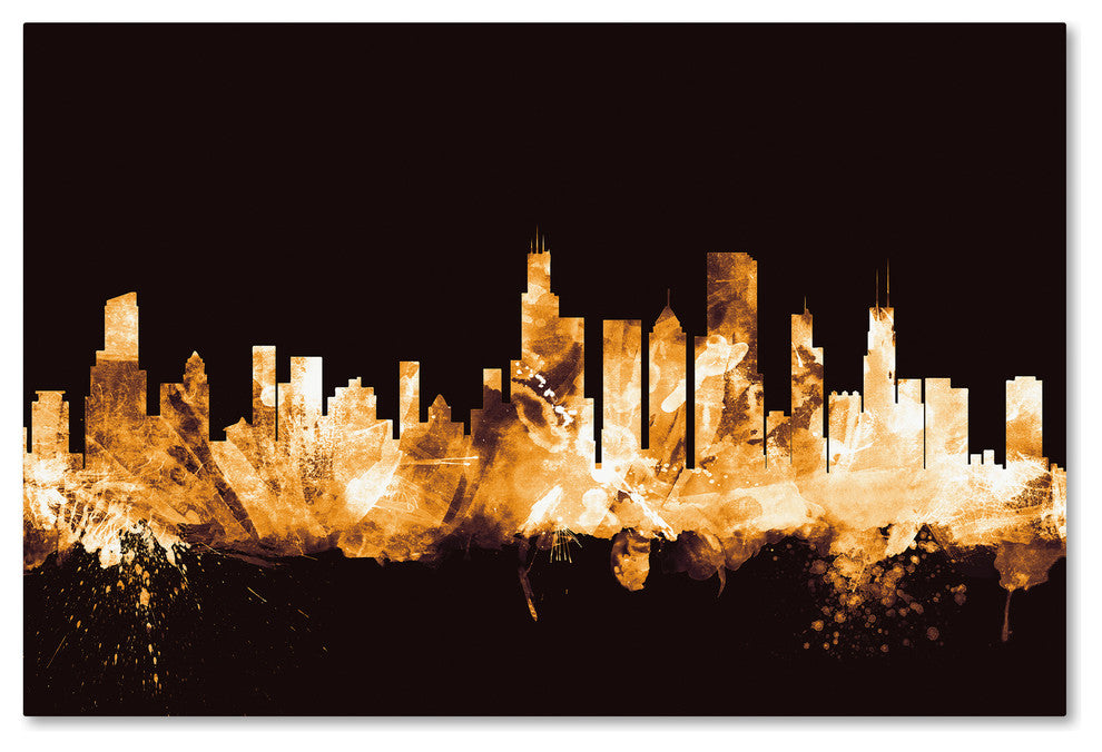 Michael Tompsett ''Chicago Illinois Skyline Gold'' Canvas Art, 22x32