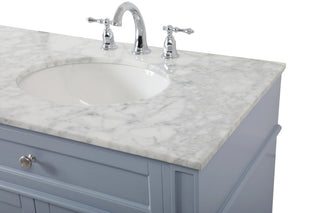 Home Living Vanity with Carrara White Marble Countertop, Gray, 72", Double Sink