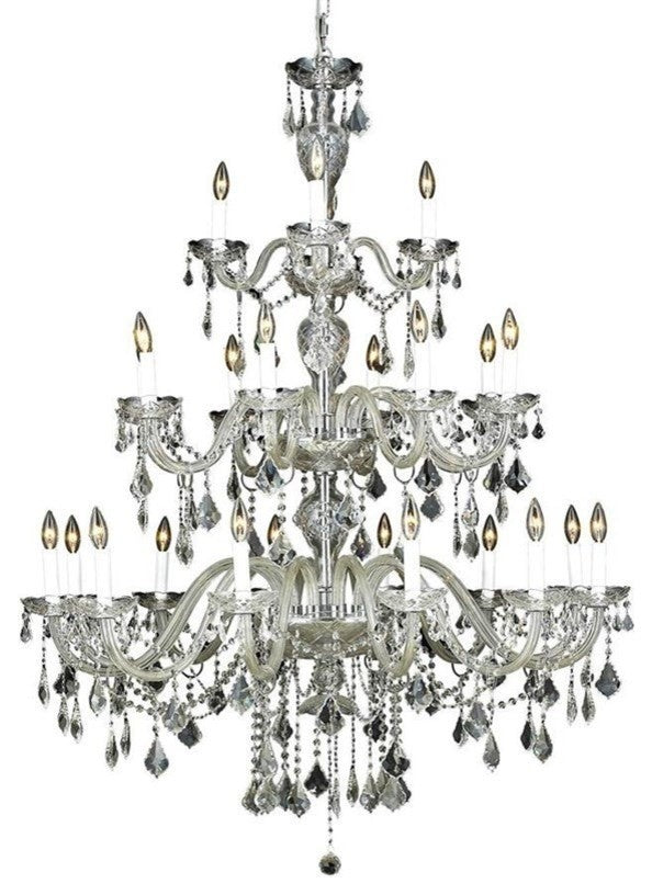 Elegant Alexandria Foyer Hall Light, Chrome Finish With Royal Cut Crystal