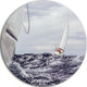 Storm While Sailing, Seascape Painting Round Metal Wall Art, 23"