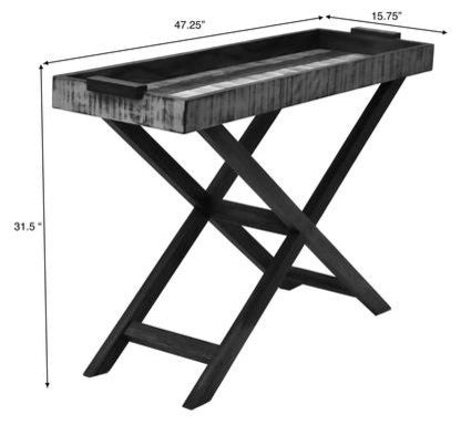 Reclaimed Peroba Wood Handmade Console Tray Table Eco-Friendly