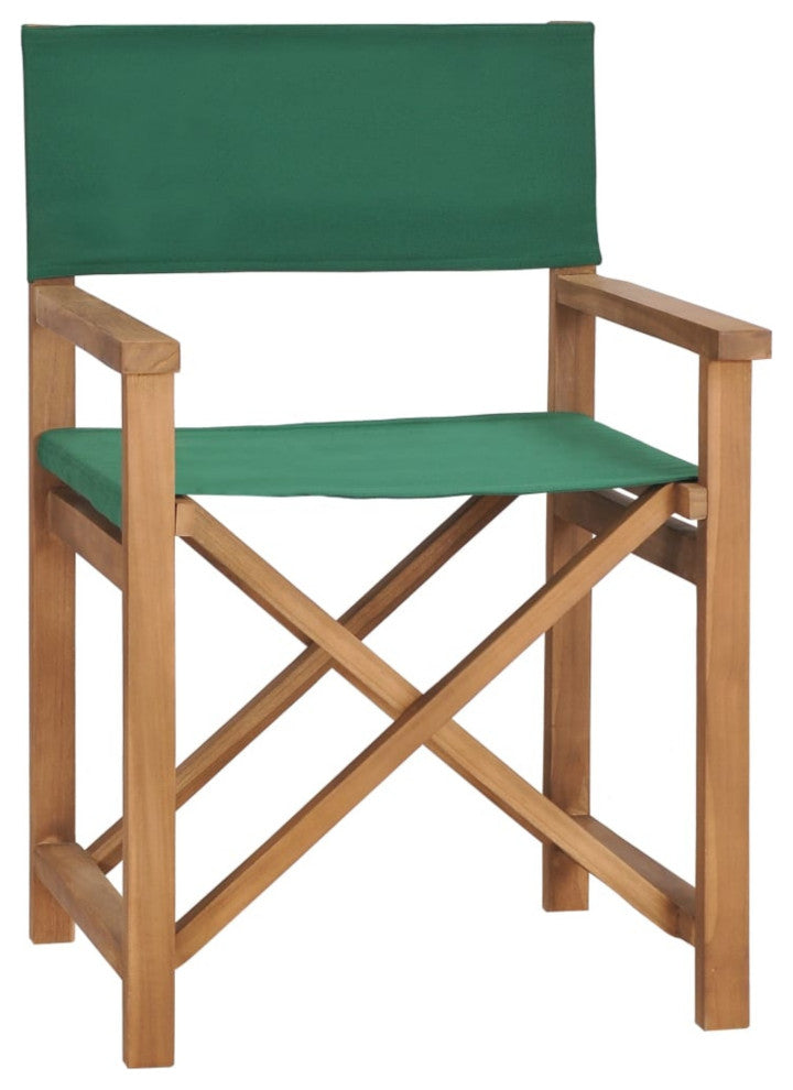 Vidaxl Director's Chair Solid Teak Wood Green