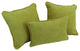 Double-Corded Solid Microsuede Throw Pillows With Inserts, Set of 3, Mojito Lime