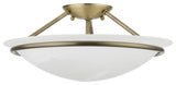 Livex Lighting Antique Brass 3-Light Semi-Flush