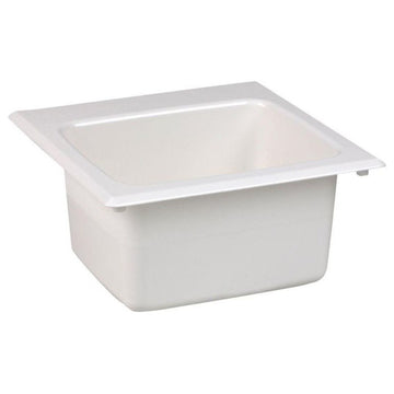 Mustee, Bathroom Sink, White, 15"x15"x8"