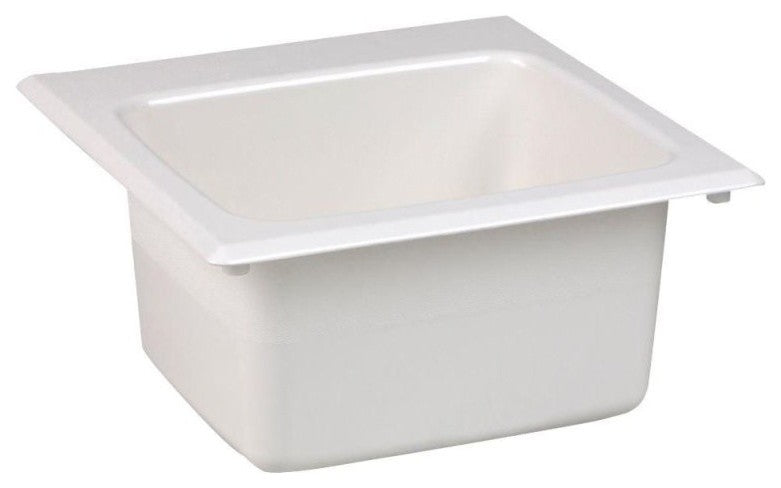 Mustee, Bathroom Sink, White, 15"x15"x8"