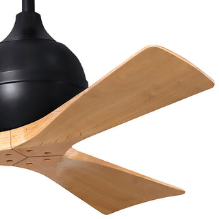 Irene-3 Paddle Fan, Matte Black, 42", Light Maple Blades