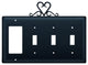 Single GFI and Triple Switch Cover, Heart