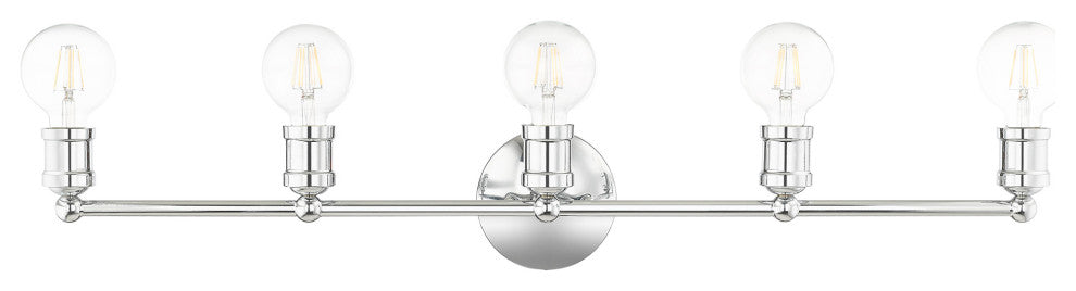 Livex Lighting Lansdale 5 Light Polished Chrome ADA Large Vanity Sconce