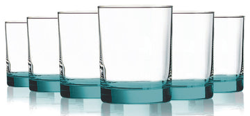 Beverage Aristocrat 14 oz DOF Glasses - Set of 6, Bottom Aqua