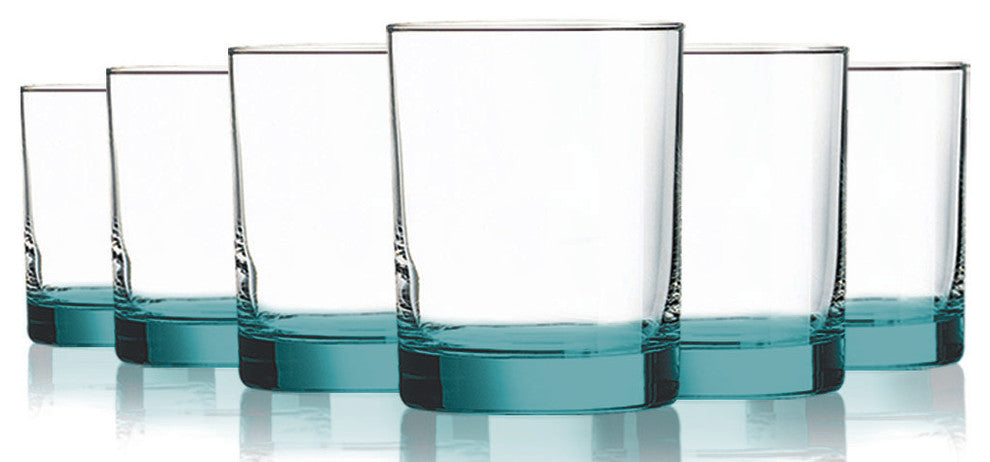 Beverage Aristocrat 14 oz DOF Glasses - Set of 6, Bottom Aqua