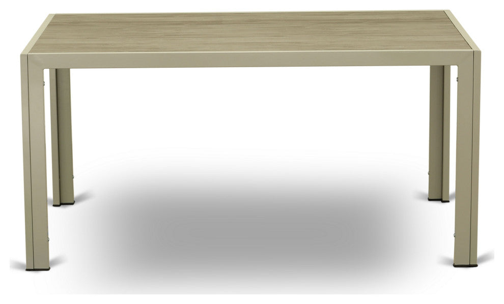 Jubi Patio Table With Glass Top, Natural Linen Wicker