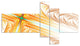 Brown Fractal Cross Design, Abstract Art on Canvas, 60"x32", 5 panels